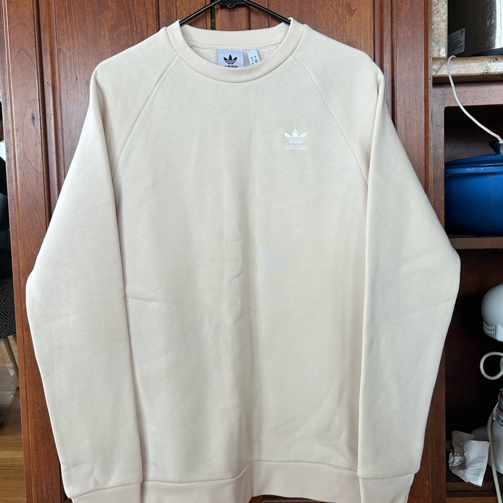 Adidas Men's Beige Crewneck Sweater